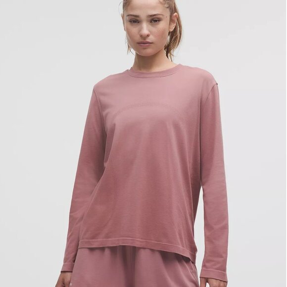 NWT Lululemon Swiftly Relaxed Long-Sleeve Shirt Updated Fit - 12 Red Clay - Picture 1 of 8